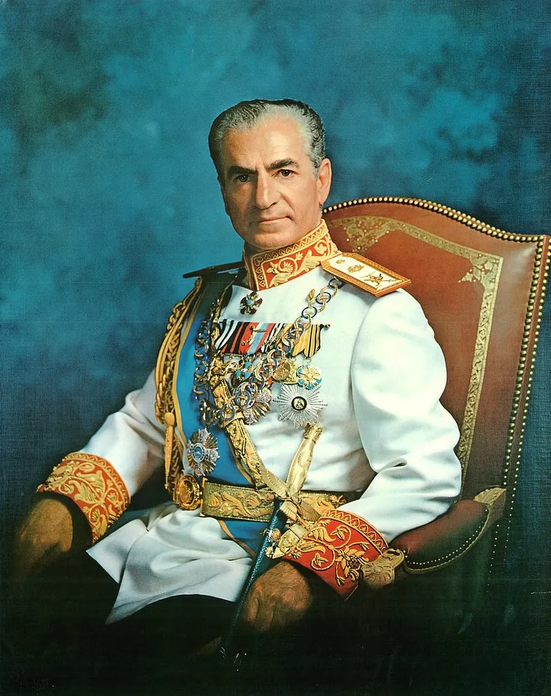 An official portrait of Mohammad Reza Pahlavi